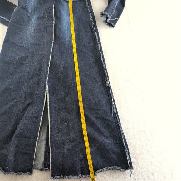 Y2K Younique Jeans Retro Sparkle Denim Maxi Dress Women's Large IndySleaze - Picture 8 of 8